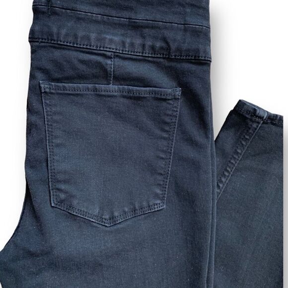 Abercrombie & Fitch High Rise Super Skinny Jeans Black Denim Button Fly Moto - Picture 9 of 12